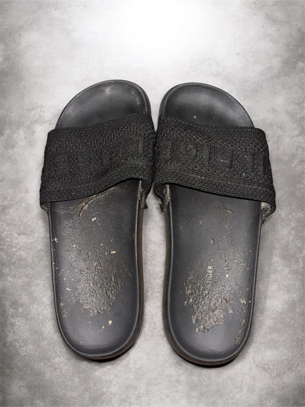 Well worn Tommy Hilfiger Slides